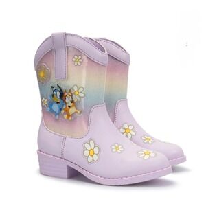 Ground Up Rainbow Floral Daisy Bluey Bingo Light Up Cowboy/Cowgirl Boots Kids 11